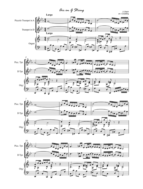 Air on a G string (Arr. G.Golding) - J.S Bach (Trumpet Solo)