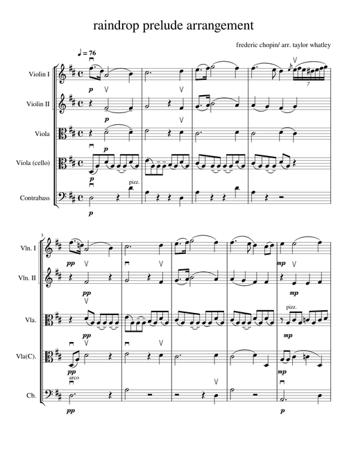 Raindrop Prelude (Prelude, Op.28, No.15 for String Orchestra arr. Taylor Whatley)