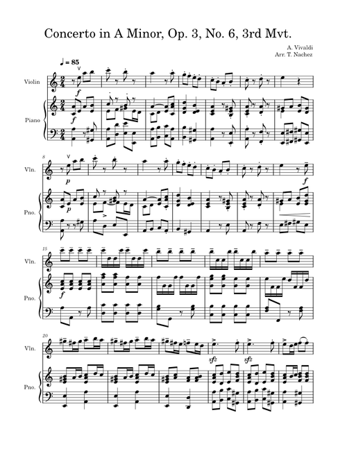 Concerto in A Minor, Op. 3, No. 6, 3rd Mvt.