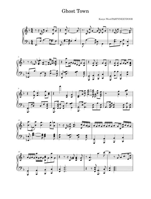 Ghost Town (Arr. Kanye West) (Piano Solo)