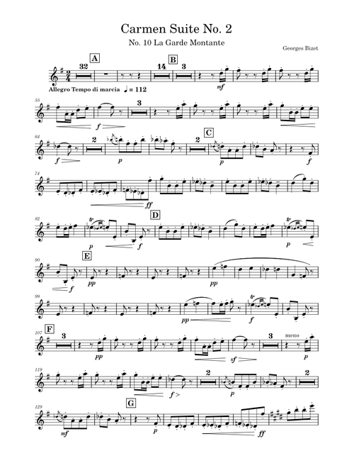 Carmen Suite No.2 – Georges Bizet Carmen Suite No. 2: No. 10 La Garde Montante Bb Clarinet 1.