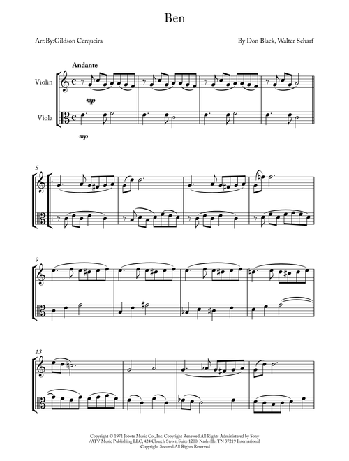 Ben (Arr. Gildson Cerqueira) - Michael Jackson (Instrumental Duet)