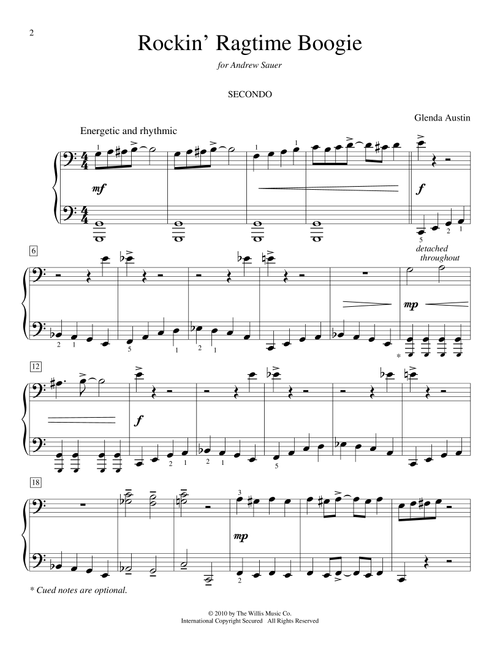 Rockin' Ragtime Boogie - Glenda Austin (Piano Duet)