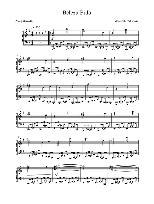 Beleza Pula (Arr. Marco D.) - Masayoshi Takanaka (Piano Solo)