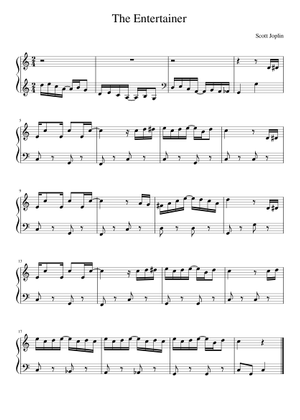 The Entertainer – Scott Joplin – 1902 Sheet Music for Piano (Solo ...