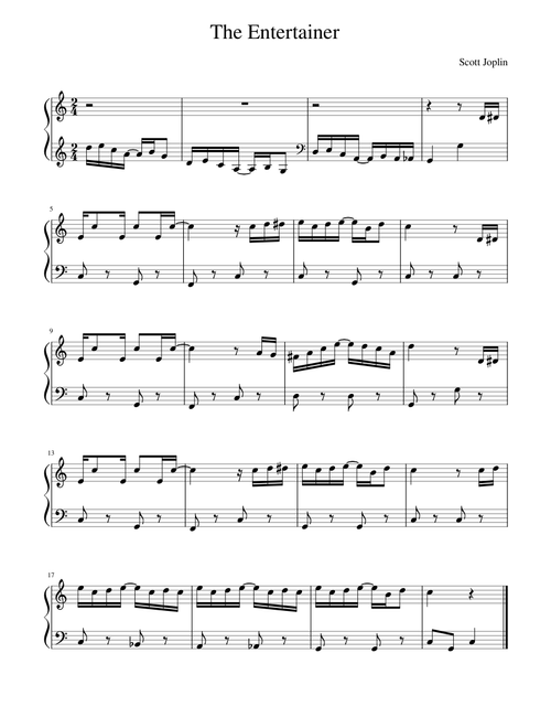 The Entertainer - Scott Joplin (Easy Piano)
