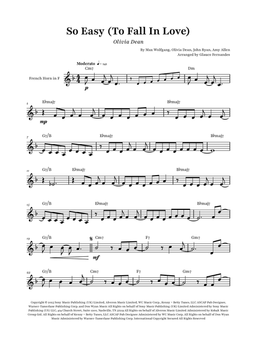 So Easy (To Fall In Love) (Arr. Glauco Fernandes) - Olivia Dean (French Horn Solo)