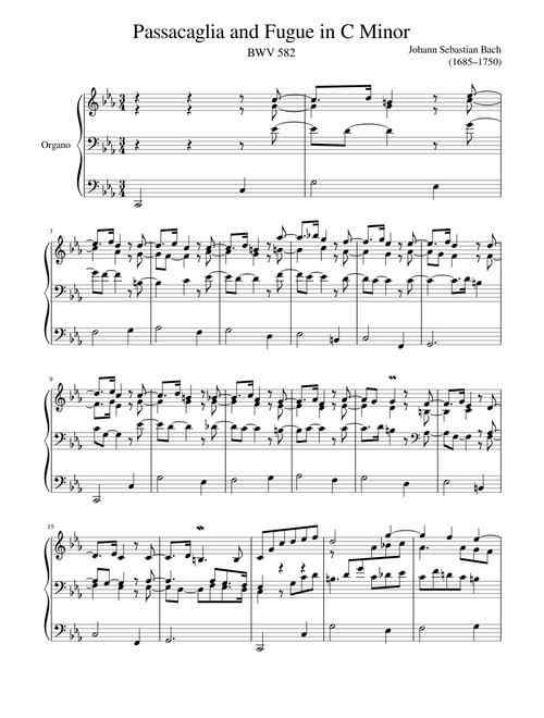 Passacaglia and Fugue BWV 582 in C Minor  Bach