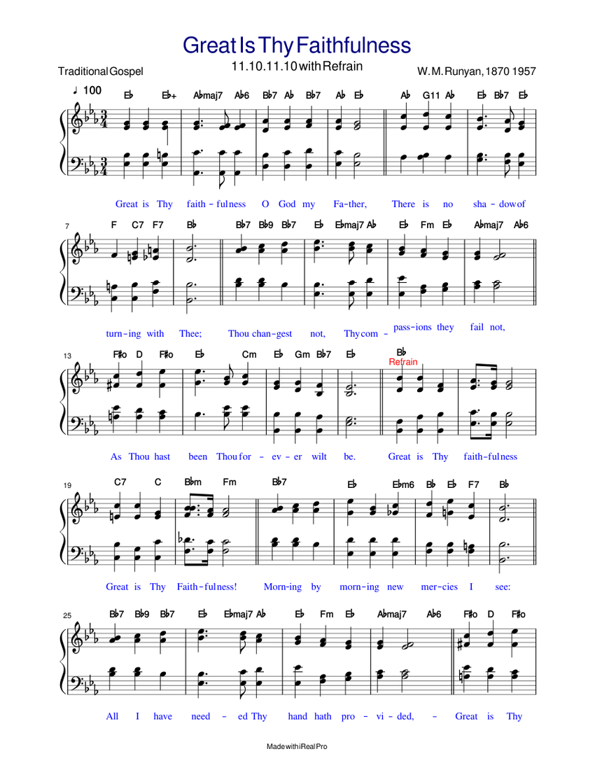 Great Is Thy Faithfulness Sheet Music with Chords for Organ (Solo) | MuseScore.com
