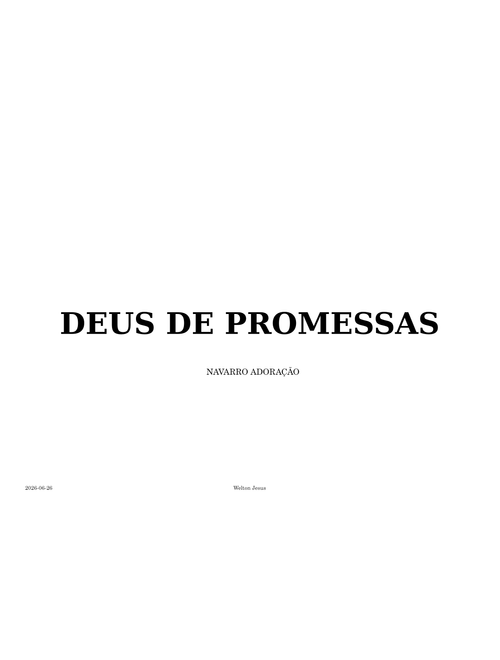 Deus de promessas - B - Welton (N) - Violão + Tablatura