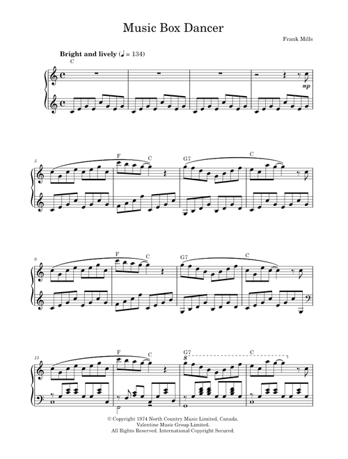Music box dancer - Frank Mills (Piano Solo)