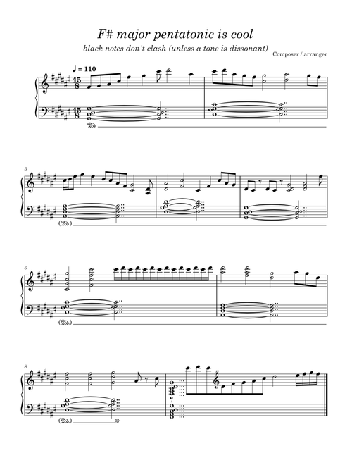 F# major pentatonic is cool
