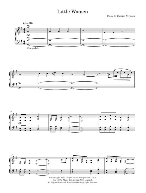 Little Women (Orchard House (Main Title)/Valley Of The Shadow) - Thomas Newman (Piano Solo)