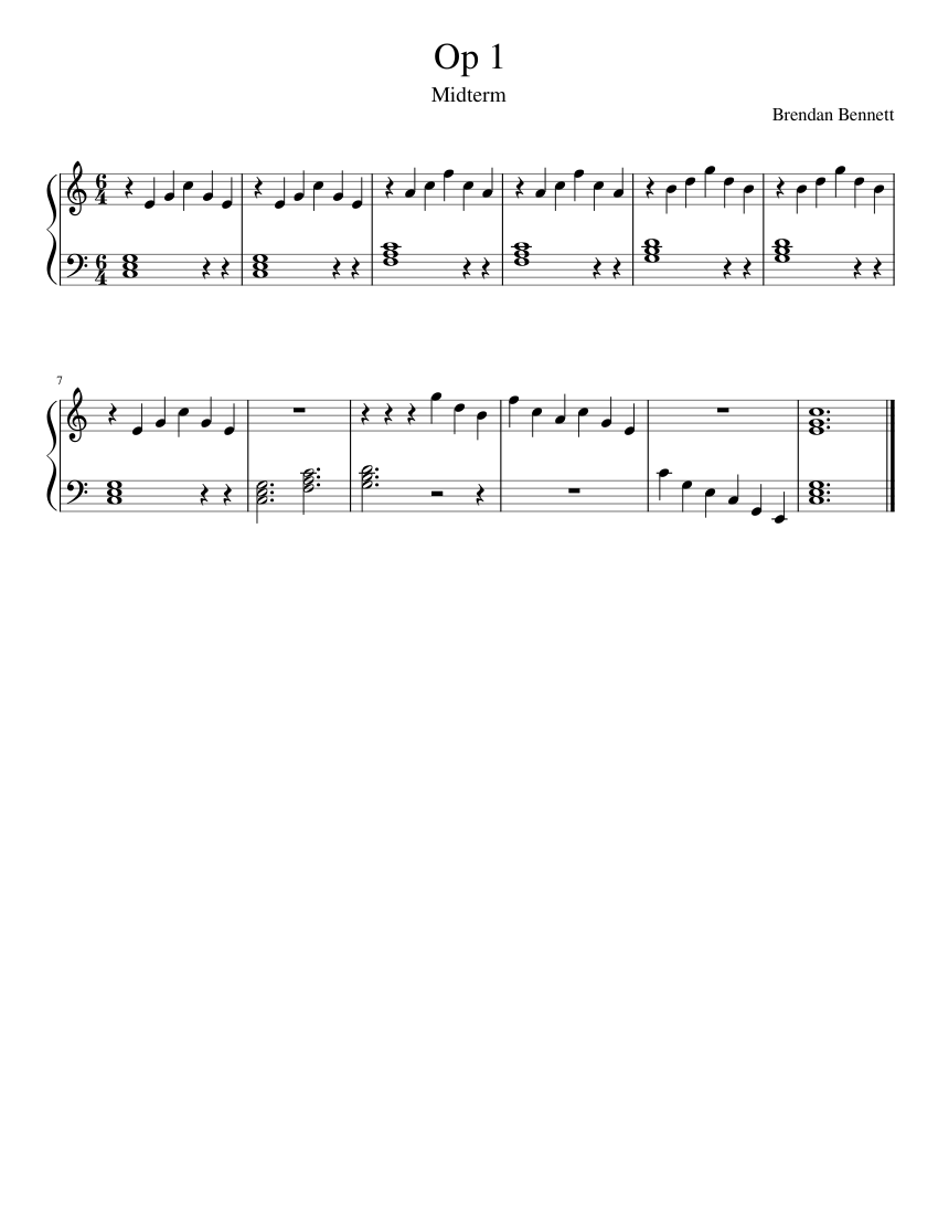 Opus 1 Sheet music for Piano (Solo) | Musescore.com
