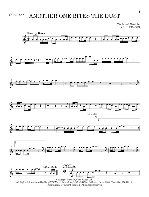 Another One Bites The Dust - Queen (Tenor Sax Solo)