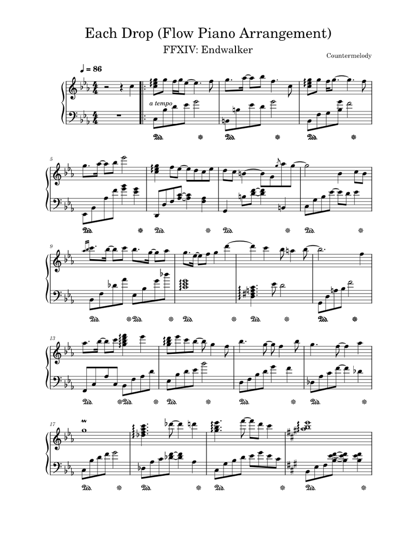 ファイナルファンタジー XIV FF14 ビフォアーメテオ ピアノソロ 楽譜