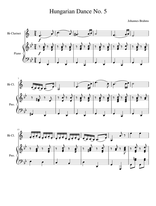Hungarian Dance No. 5 - Johannes Brahms