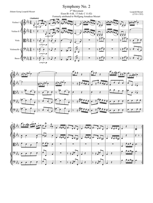 Symphony No. 2 K. 17, 2nd Movement