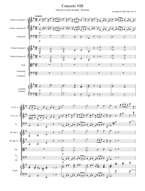 Concerto Grosso in G minor 'Fatto per la Notte di Natale', Op.6 No.8 - Pastorale (Corelli, Arcangelo)