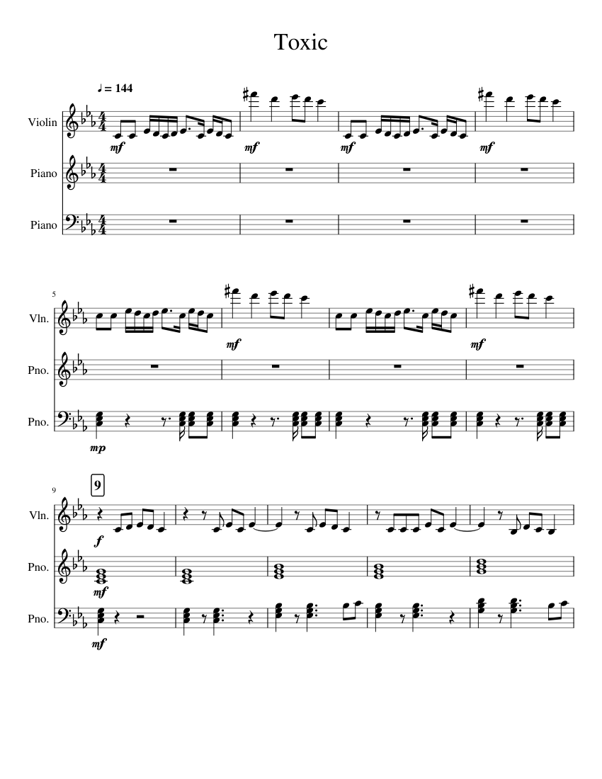 Britney Spears Sheet for Piano, Violin (Mixed Trio) | Musescore.com