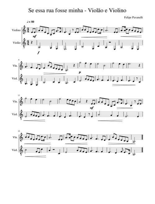 Se essa rua fosse minha - Violão e Violino