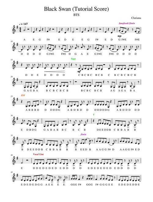 Black Swan - BTS (Tutorial Score)