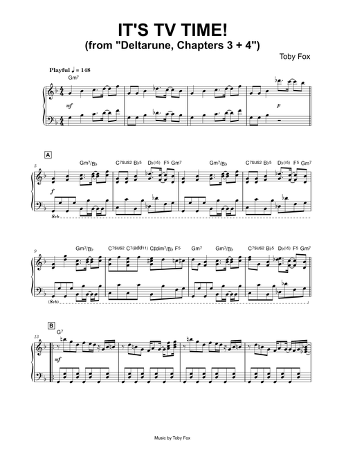It's TV time! (from Deltarune, Chapters 3 + 4) - Toby Fox (Piano)