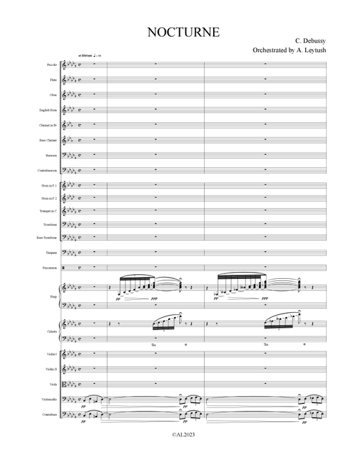 C. Debussy - Nocturne, Orchestrated by A. Leytush - C Debussy (Full Orchestra)