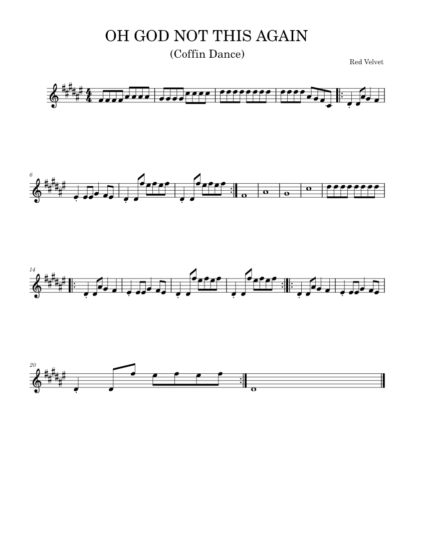 Coffin Dance alto/bari duet OH GOD NOT THIS AGAIN (Coffin Dance) Sheet music for Saxophone