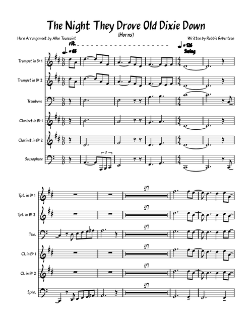 The Night They Drove Old Dixie Down (Horns) - The Band