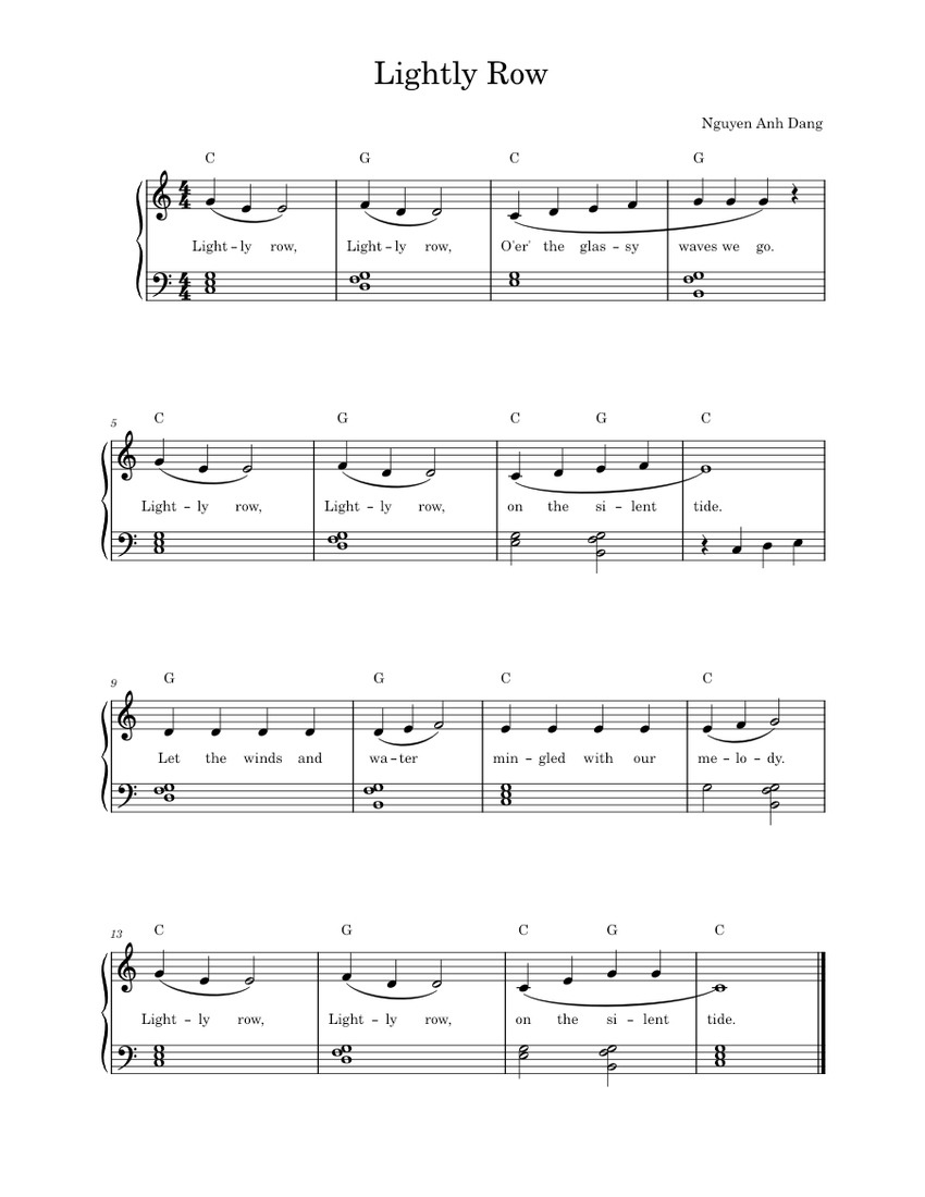Lightly Row Misc tunes Lightly Row Sheet music for Piano (Solo