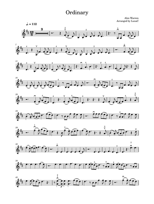 Ordinary (Arr. LunaC) - Alex Warren (Violin Solo)
