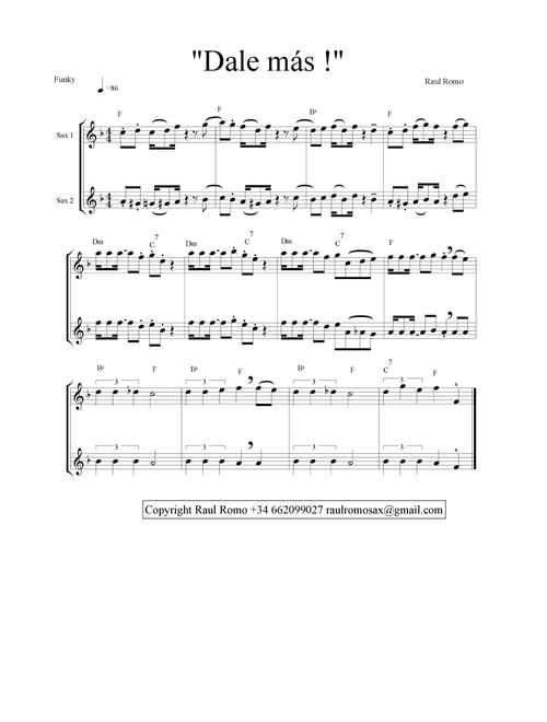 10 Sax Duets - "SYNCOPATION" Medium Grade 4. Vol 1 - Raul Romo (Alto Saxophone Duet)