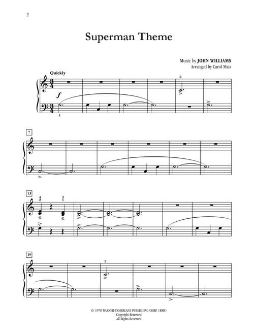 Theme From "Superman" (arr. Carol Matz) - John Williams (Big Note Piano)