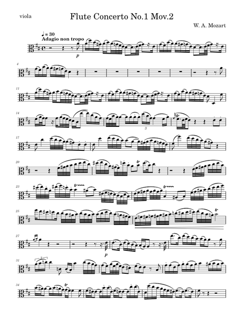 Mozart Adagio from Flute Concerto No.1