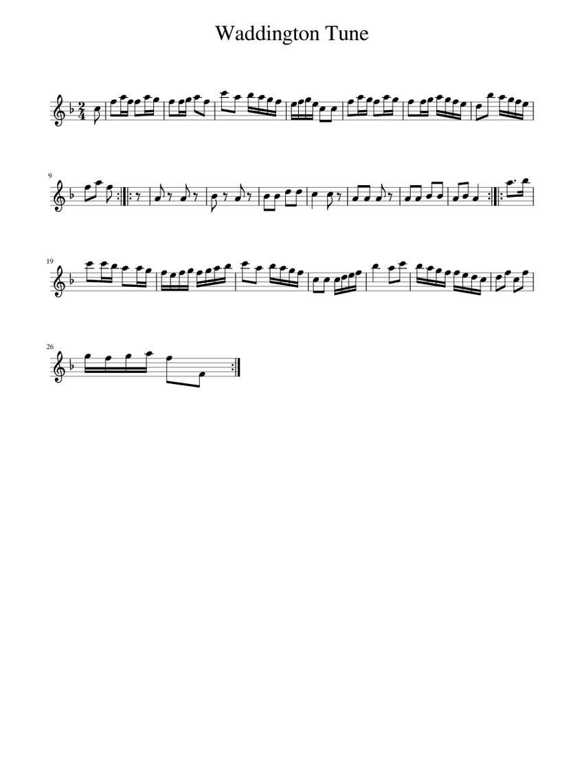 Waddington Tune Sheet music for Piano (Solo)