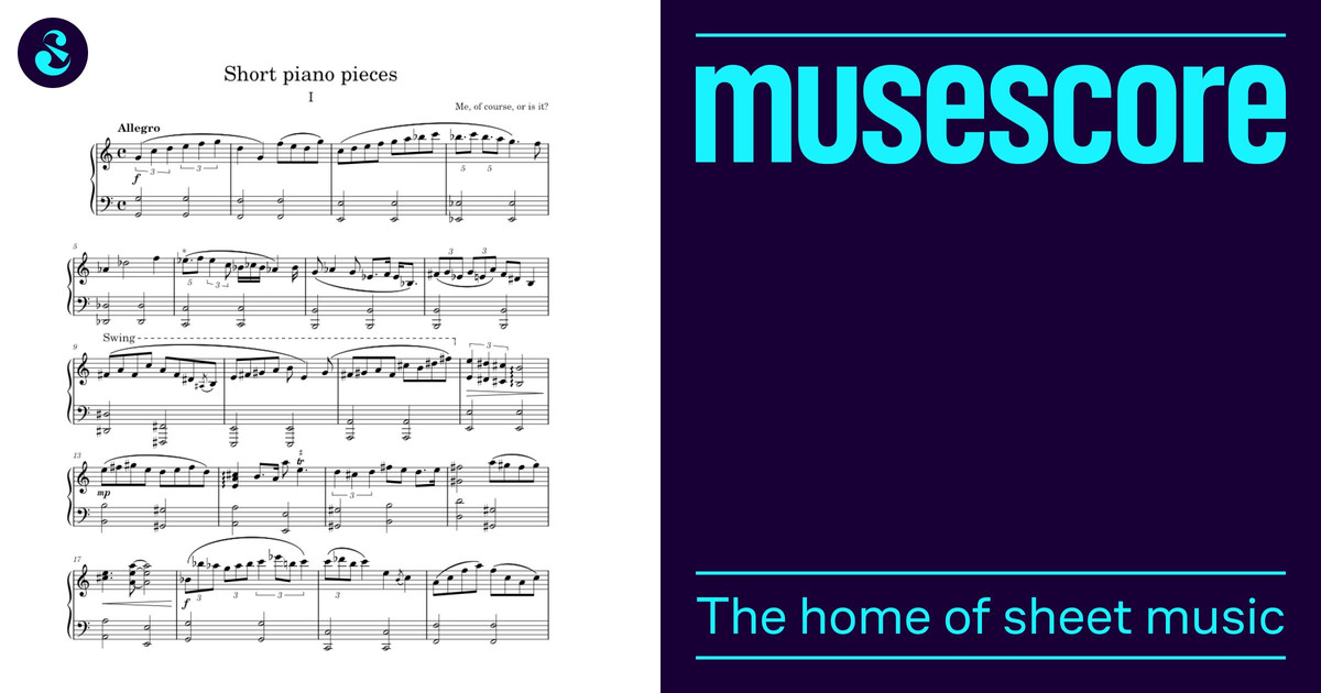 Short piano pieces: Ⅰ Sheet music for Piano (Solo) Musescore com