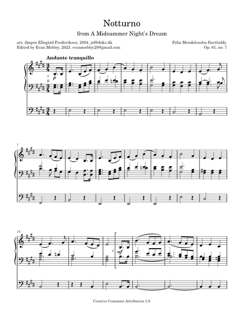 Notturno - Mendelssohn, A Midsummer Night's Dream