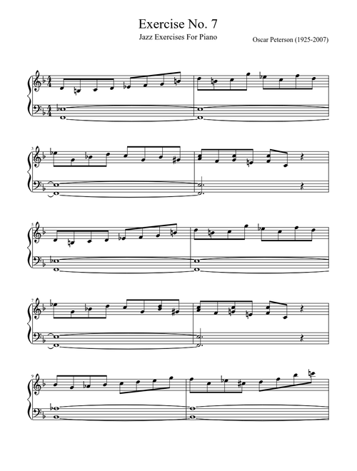 Oscar Peterson - Jazz Exercises for Piano - Exercise 7