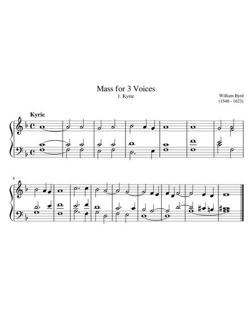 (1540 - 1623) William Byrd - Mass for 3 Voices 1. Kyrie
