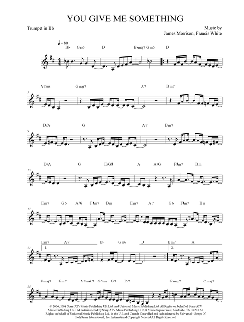 You Give Me Something (Arr. Anderson Quevedo) - James Morrison (Trumpet Solo)