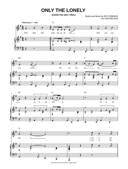 ONLY THE LONELY - Roy Orbison