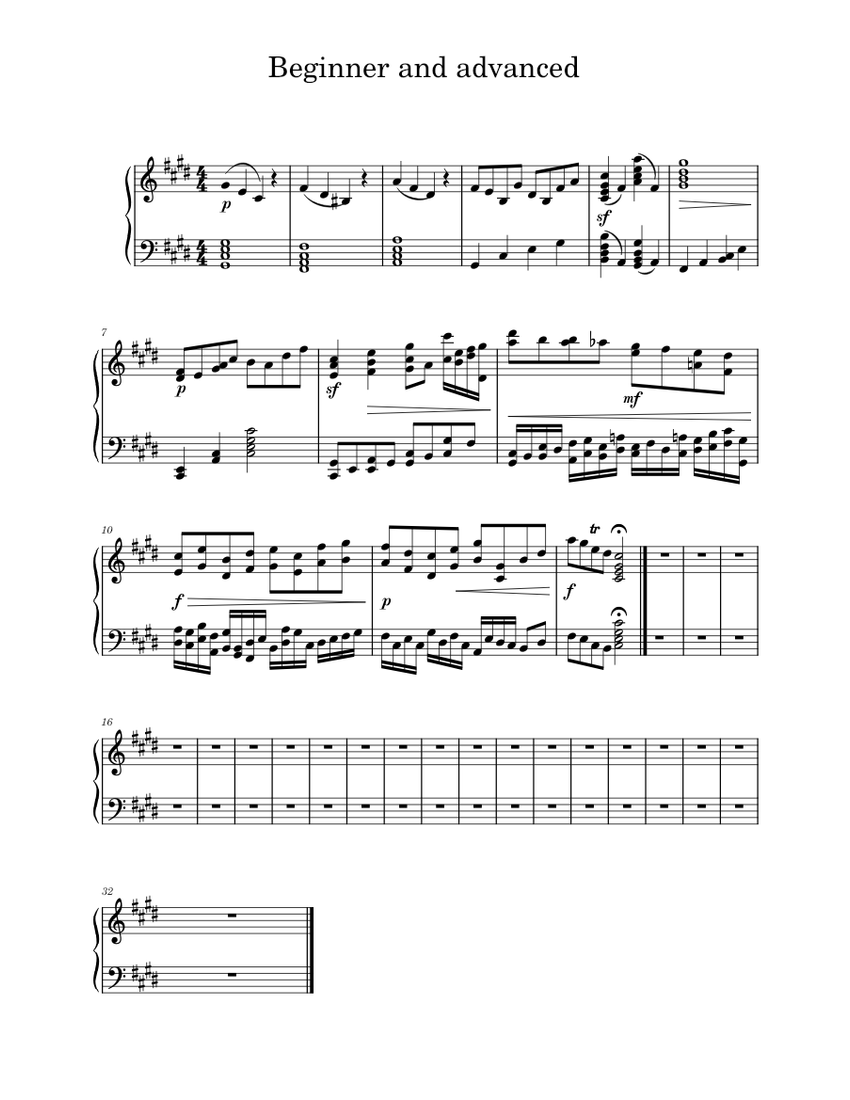 Piano ensemble beginner/advanced Fong Hao Ting Darren Untitled Sheet