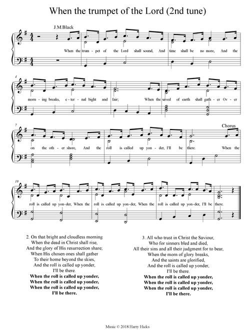 When the trumpet of the Lord (2nd tune). A new tune to a wonderful old hymn. - Harry Hicks (Choral, Unison)