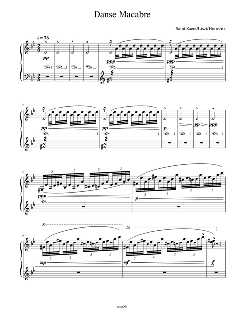 Danse Macabre - Arr by V.Horowitz (Saint-Saëns Op.40 / F.Liszt S.555)