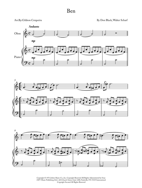 Ben (Arr. Gildson Cerqueira) - Michael Jackson (Oboe and Piano)