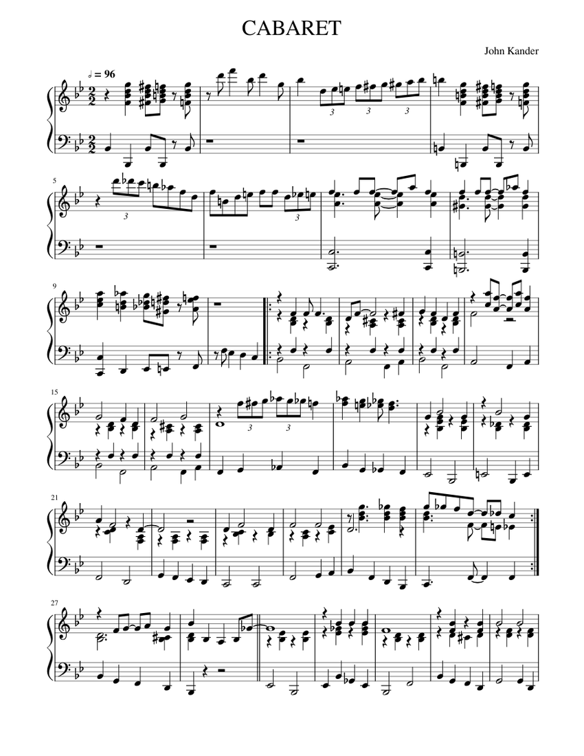 郵送買取 新品5台以上送料無料キャンペーン中！！  Cabaret Sheet music for Piano (Solo) | Musescore.com その他