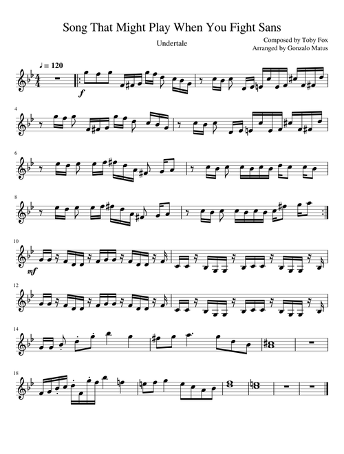 Song That Might Play When You Fight Sans - Violin Solo
