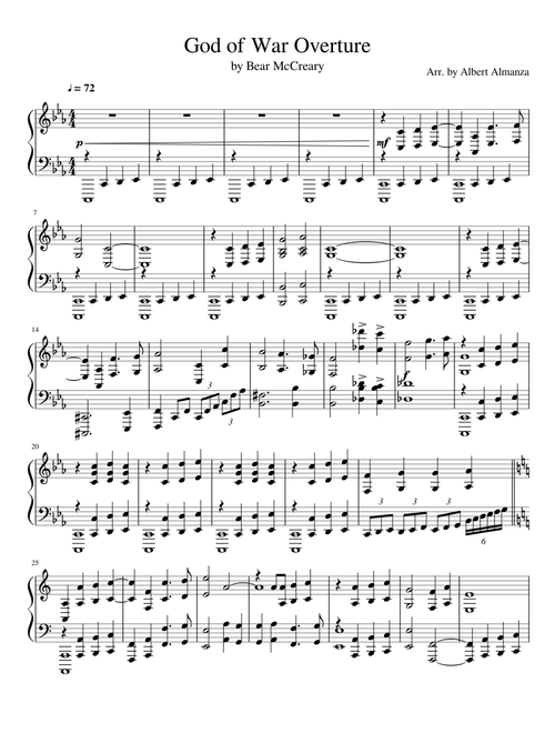 God of War Overture for Piano