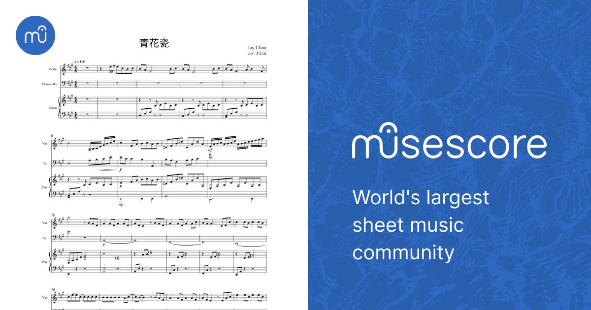 Qing_Hua_Ci_Piano_Trio.mxl Sheet music for Piano, Violin
